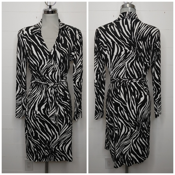 SOLD DVF Jeanne Two zebra wrap dress size 14 - Picture 2 of 16